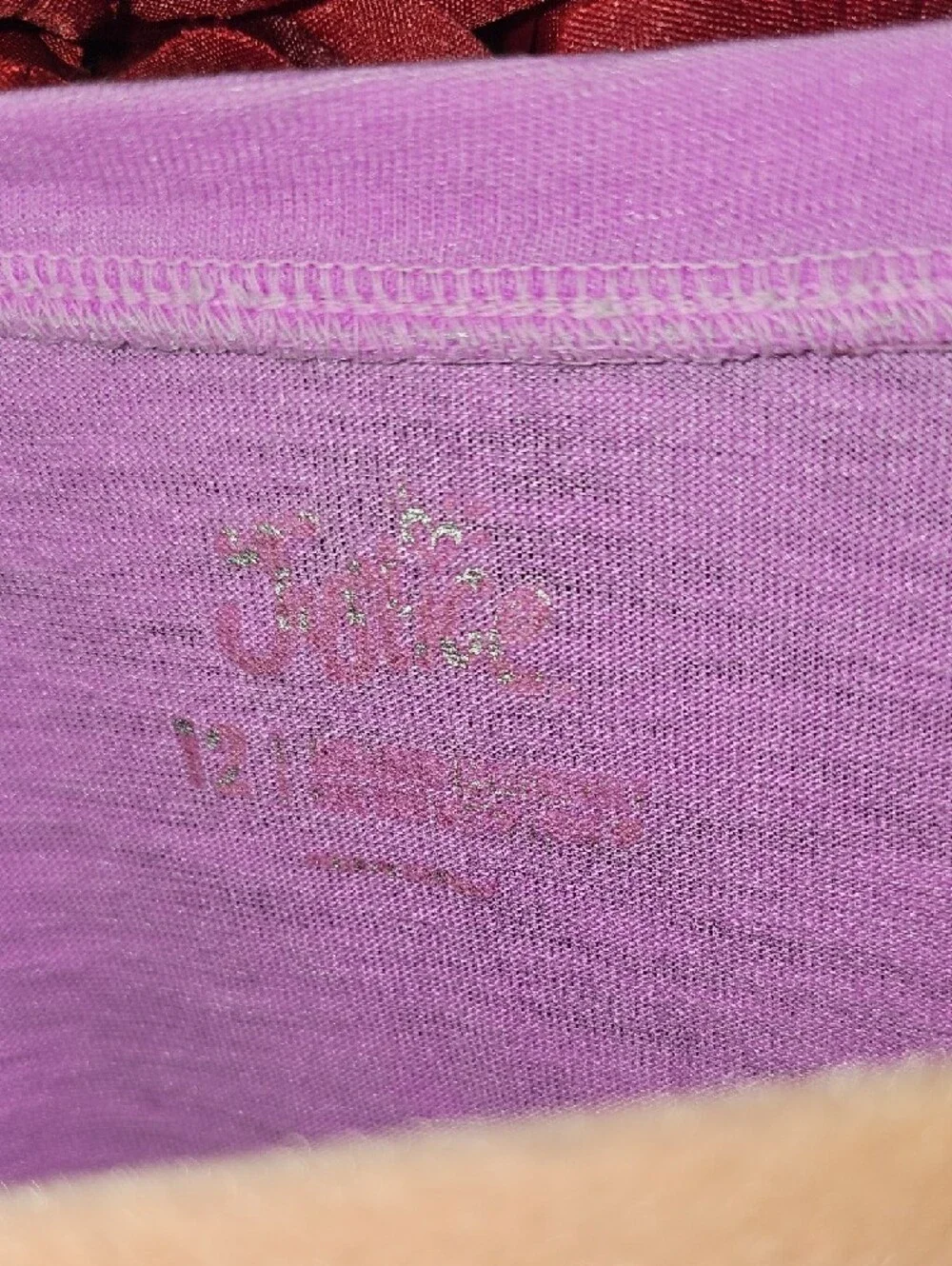 Justice Girls' Purple V-Neck Short Sleeve Tunic Style Tee Size 12